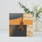 Schönes abstraktes musikalisches Design mit Violin Karte (Stehend Vorderseite)