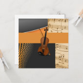 Schönes abstraktes musikalisches Design mit Violin Karte (Vorderseite/Rückseite Beispiel)