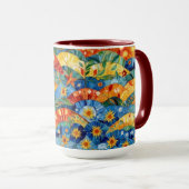 Schönes Abstraktes, nahtloses Muster Tasse (VorderseiteRechts)