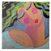 Schönes Abstraktes Portrait einer Frau Fliese (Vorderseite)