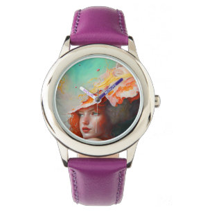 Schönes Abstraktes RothaargingGirl Armbanduhr
