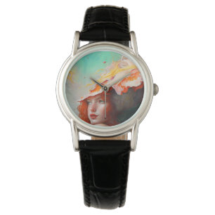 Schönes Abstraktes RothaargingGirl Armbanduhr