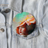 Schönes Abstraktes RothaargingGirl Button (Beispiel)