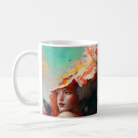 Schönes Abstraktes RothaargingGirl Kaffeetasse (Links)