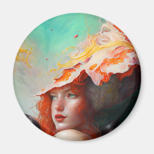 Schönes Abstraktes RothaargingGirl Magnet