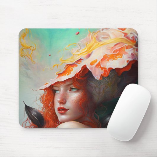 Schönes Abstraktes RothaargingGirl Mousepad (Mit Mouse)