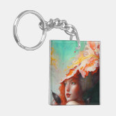 Schönes Abstraktes RothaargingGirl Schlüsselanhänger (Vorderseite links)