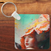 Schönes Abstraktes RothaargingGirl Schlüsselanhänger (Vorderseite)