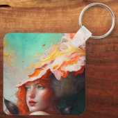 Schönes Abstraktes RothaargingGirl Schlüsselanhänger (Rückseite)