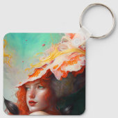 Schönes Abstraktes RothaargingGirl Schlüsselanhänger (Rückseite)