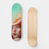 Schönes Abstraktes RothaargingGirl Skateboard (Vorderseite)