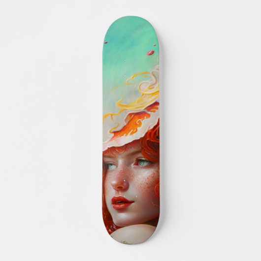 Schönes Abstraktes RothaargingGirl Skateboard (Vorne)