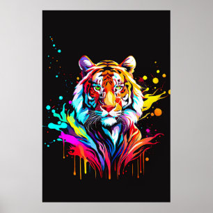 Schönes Abstraktes Tigerdesign Poster