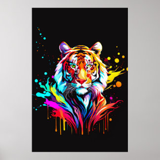 Schönes Abstraktes Tigerdesign Poster