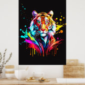 Schönes Abstraktes Tigerdesign Poster (Küche)