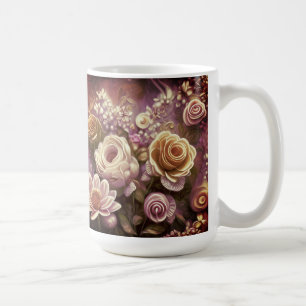 Schönes Acryl-Blume-Muster Kaffeemaschine Tasse