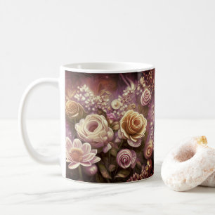 Schönes Acryl-Blume-Muster Kaffeemaschine Tasse