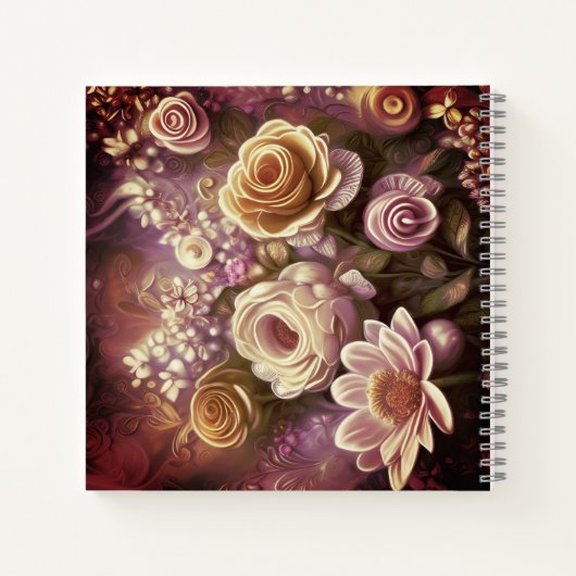 Schönes Acryl-Blume-Muster-Notebook Notizblock (Rückseite)