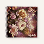 Schönes Acryl-Blume-Muster-Notebook Notizblock (Vorderseite)