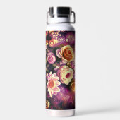 Schönes Acryl-Blume-Muster Wasserflasche Trinkflasche (Rückseite)