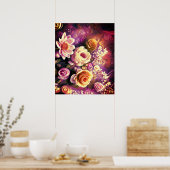 Schönes Acrylic Blume Pattern Poster (Küche)