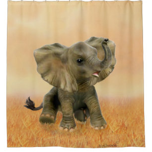 Schönes afrikanisches Baby-Elefant Duschvorhang