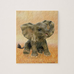 Schönes afrikanisches Baby-Elefant Puzzle