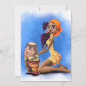Schönes afrikanisches Drummer Girl - Happy Birthda (Rückseite)