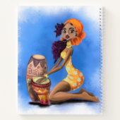 Schönes afrikanisches Drummer-Girl Notizblock (Rückseite)