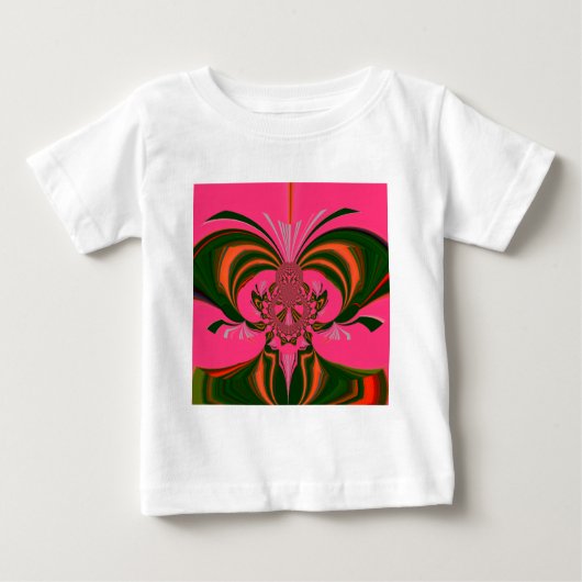 Schönes afrikanisches Hot Pink Rot Golden Green Baby T-shirt (Vorderseite)