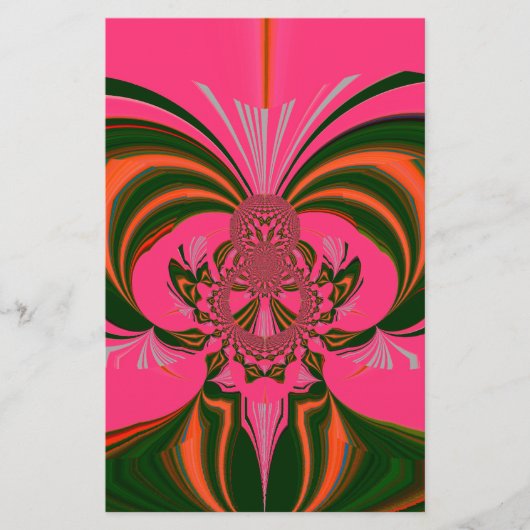 Schönes afrikanisches Hot Pink Rot Golden Green Briefpapier (Vorderseite)