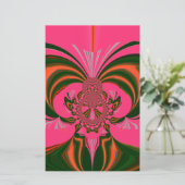 Schönes afrikanisches Hot Pink Rot Golden Green Briefpapier (Stehend Vorderseite)