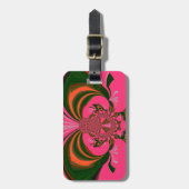 Schönes afrikanisches Hot Pink Rot Golden Green Gepäckanhänger (Vorderseite vertikal)