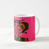 Schönes afrikanisches Hot Pink Rot Golden Green Kaffeetasse (VorderseiteRechts)