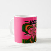Schönes afrikanisches Hot Pink Rot Golden Green Kaffeetasse (Vorderseite Links)