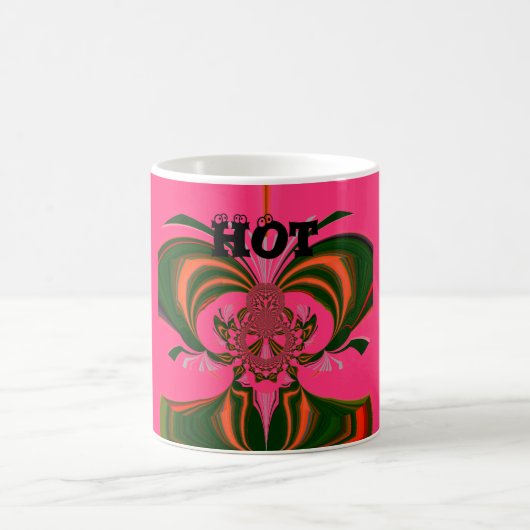 Schönes afrikanisches Hot Pink Rot Golden Green Kaffeetasse (Mittel)