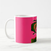 Schönes afrikanisches Hot Pink Rot Golden Green Kaffeetasse (Links)