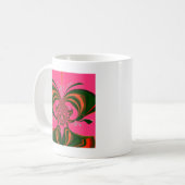 Schönes afrikanisches Hot Pink Rot Golden Green Kaffeetasse (Vorderseite Links)