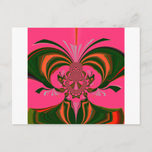 Schönes afrikanisches Hot Pink Rot Golden Green Postkarte