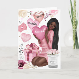 Schönes afrikanisches Mädchen zum Geburtstag Feiertagskarte