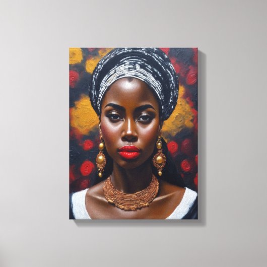 Schönes afrikanisches Schwarzes Gemälde Leinwanddruck (Vorderseite)