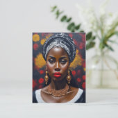 Schönes afrikanisches Schwarzes Gemälde Postkarte (Stehend Vorderseite)