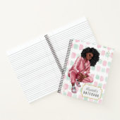 Schönes afro-amerikanisches Pink-School-Notebook Notizblock (Innenseite)