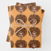 Schönes afrozentrisches schwarzes Wrapping Paper Geschenkpapier Set (Beispiel)