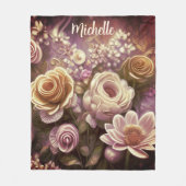 Schönes Akryllisches Blume Muster Fleece Blanket (Vorderseite)
