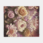 Schönes Akryllisches Blume Muster Fleece Blanket (Vorderseite (Horizontal))