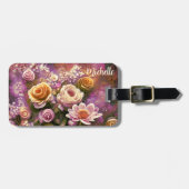 Schönes Akryllisches Blume-Muster Gepäckanhänger (Vorderseite horizontal)