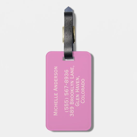 Schönes Akryllisches Blume-Muster Gepäckanhänger (Rückseite vertikal)