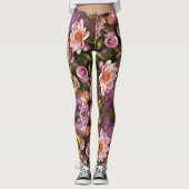 Schönes Akryllisches Blume-Muster Leggings (Vorderseite)