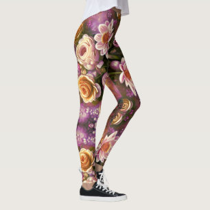 Schönes Akryllisches Blume-Muster Leggings